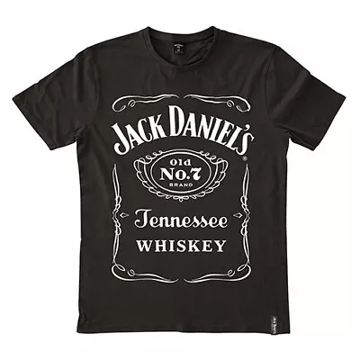 Jack Daniels Full Label Logo Black Pip Tee T-Shirt Easter Gifts • $29.95