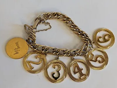 Vintage Mary Kay Charm Bracelet Gold Tone 8 Inch Years 1 To 6 With Safety Catch • $22