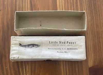 Vintage Little Mud Puppy C.C. Roberts Wooden Musky Fishing Lure Box Only • $6.05