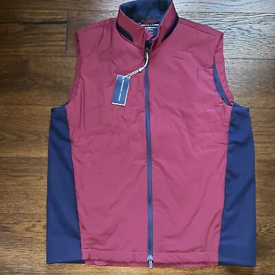 Holderness & Bourne Golf The King Vest Claret Maroon Stretch Small NWT $220 • $44.99