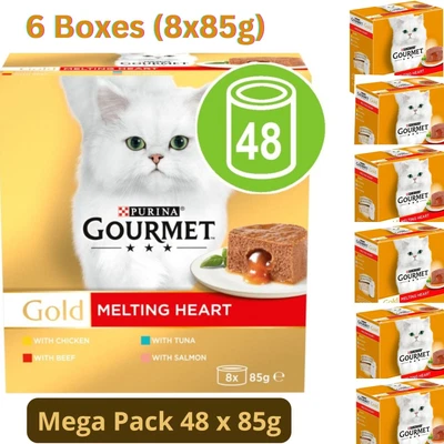 £39.99 • Buy Purina Gourmet Gold Melting Heart Mixed Cat Food 48X85g UK Fast Delivery