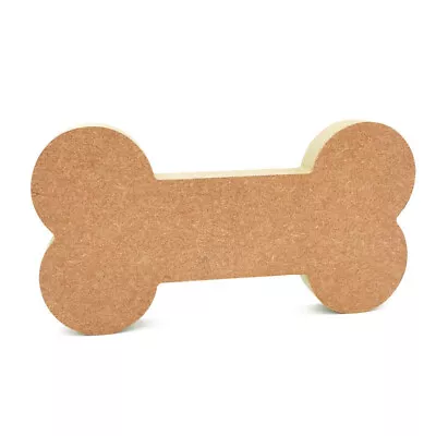 Freestanding Bone Shape MDF Wooden Craft Blanks Diy 18mm Large Decoration Dog  • £3.95