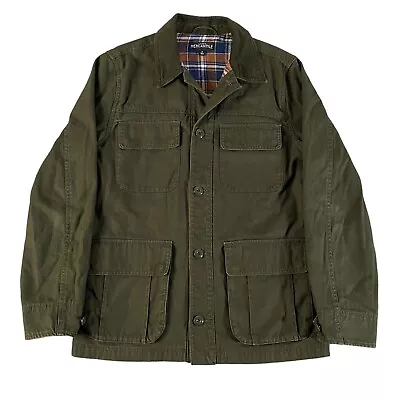 J Crew Mercantile Chore Coat Mens Small Green Flannel Lined Barn Field Jacket • $34.99