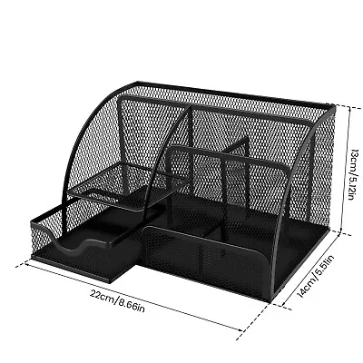 Mesh Desk Organizer Stainless Steel Table Stationary Organizer Non-slip Scj • $22.09