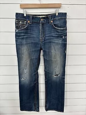 Big Star Pioneer Boot Cut Western Embroidered Denim Jeans Mens 36x32 Med. Wash • $35.95