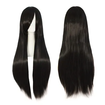 Womens Girls Long Straight Hair Wig Anime Party Wigs Fancy Dress Cosplay Costume • £13.99