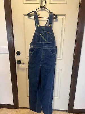 Vintage Usa Made Key 30x36  Mens Blue Cotton Regular Fit Straight Leg  Overalls • $22