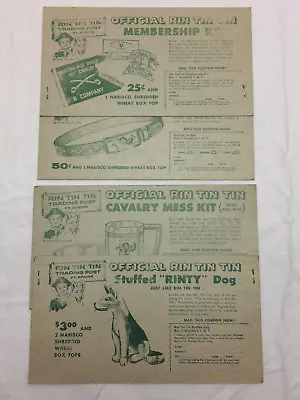 Vintage 1956 Advertising Rin Tin Tin Trading Post 4 Cards Nabisco Coupons • $18.50
