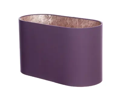 £37.40 • Buy Handmade Mauve Purple Flat Sided Oval Lampshade With Rose Gold Lining