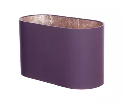 Handmade Mauve Purple Flat Sided Oval Lampshade With Rose Gold Lining • £37.40