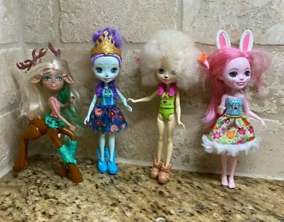 Mattel 2016 Enchantimals Girl Dolls  Lot Animals Mini Barbie 4 Dolls • $17.99