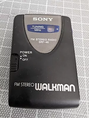 Sony Walkman SRF-46 Black FM Stereo Portable Pocket Radio Tested  • $12