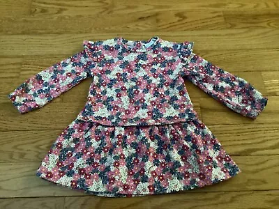 Mayoral Girl 24M Cotton Multicolor Floral Drop Waist LS Dress • $3.99