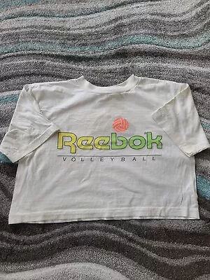 Vintage Reebok Volleyball T Shirt Cropped 90s Single Stitch • $24.94