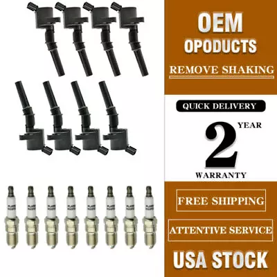 For Ford F150 Lincoln 4.6L 5.4L V8 8x Spark Plugs & 8 Pack Ignition Coils DG508 • $55.99