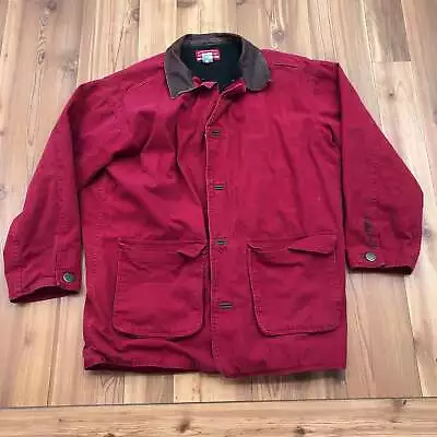 Marlboro Country Store Red Long Sleeve Zip-Up Canvas Field Jacket Size M • $20