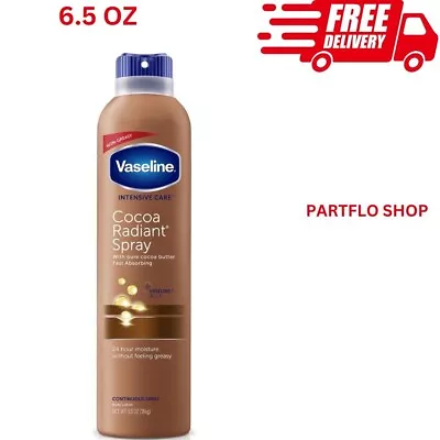 Vaseline Intensive Care Cocoa Radiant Spray Lotion 24 Hour Moisture 6.5 Fl Oz • $9.99