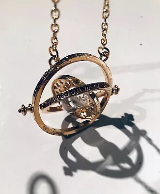 Harry Potter Gold Plated Spinning Time Turner Necklace • $8