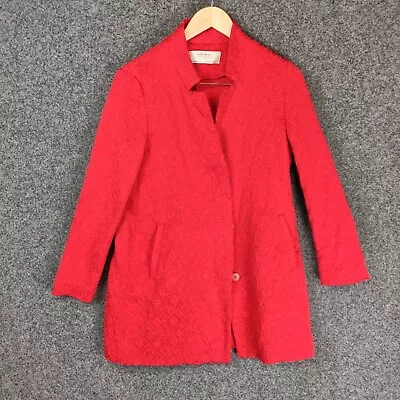 Zara Womens Coat Jacket Size M Medium Red Pockets Outerwear • $29.95