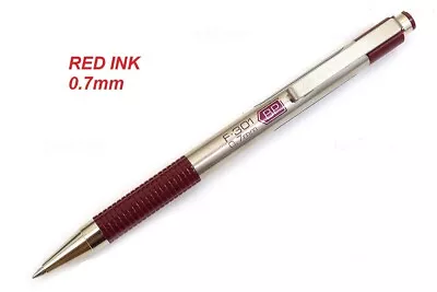 ZEBRA F301 Stainless Steel Retractable Ballpoint Pen 0.7mm  RED • $9.95