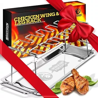 Mountain Grillers Chicken Leg Rack For Grill Hold Up 12 Legs Chicken Wings ... • $19.99