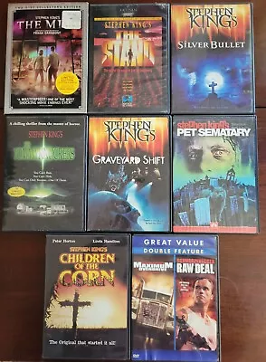 Stephen King 8 DVD Lot Maximum Overdrive Stand Tommyknockers Silver Bullet Mist • $44.98