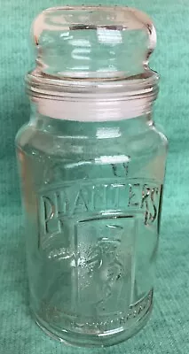 PLANTERS PEANUTS 75th Anniversary Vintage Glass Jar W/ Lid MR. PEANUT Canister • $15