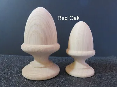 4 7/8 Or 5 7/8 Wood Acorn Finial. Maple Oak Cherry Available • $38