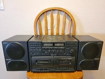 Cool Retro Boombox Vintage 1991 SONY CFD-470 MEGA BASS Stereo CD- Cassette INOP • $58.50