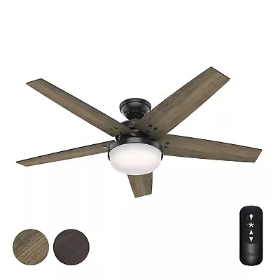 Hunter Fan 52 In Indoor Contemporary Matte Black Ceiling Fan W Light And Remote • $110.44