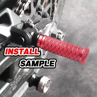 Red CNC Rider Front Foot Pegs M-Grip For YZF R1 06 07 08 09 10 11 12 13 14 • $38.78