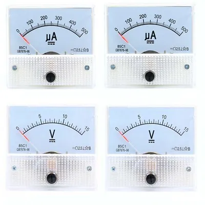 50uA-30A DC Ammeter 5V-300V DC/AC Voltmeter 85C1/85L1 Analog Panel Meter 65x56mm • $4.55