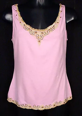 Victoria's Secret Beaded Trim Pink Stretch Tank XS • $14.99