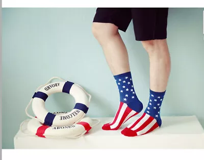 American Flag Sports Socks For Men And Women Patriotic USA Freedom Socks 2 Pairs • $8.49