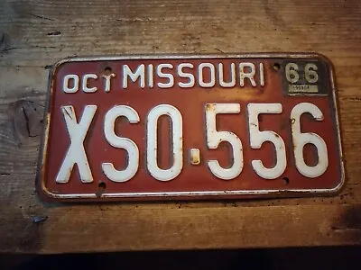 Missouri 1966 License Plate #XSO-556 • $42