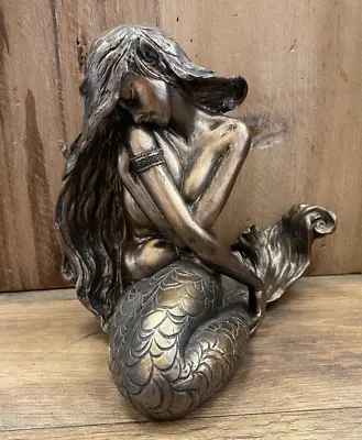 Mermaid Figurine Resin With Bronze Color Finish 6 X 7  • $29.99