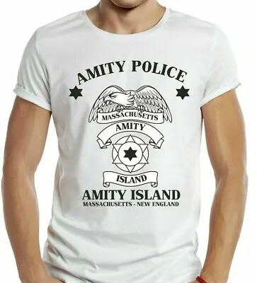 Jaws T-shirt Amity Island Police Force Inspired By Movie Retro 70s 80s • £5.99