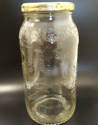 Vintage VLASIC FARMS Large Glass Pickle Jar 60 OZ EMBOSSED With Metal Top • $23.95