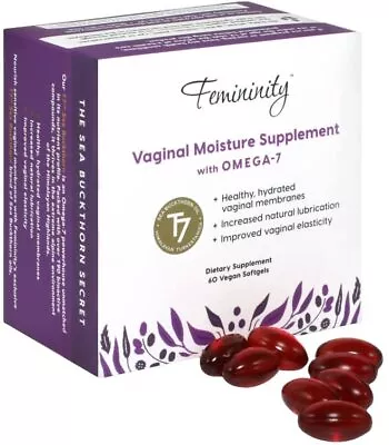 Femininity Vaginal Moisture Supplement With Omega-7 60 Vegetarian Softgels • $114.44
