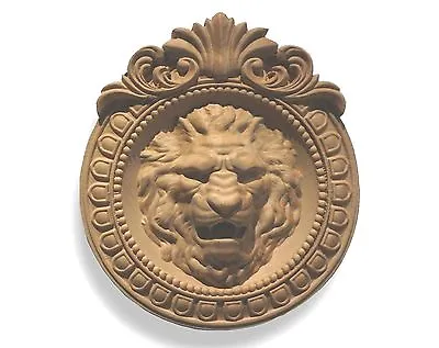 Carved Lion Head In Round Frame. Wall Plaque / Applique  • $14