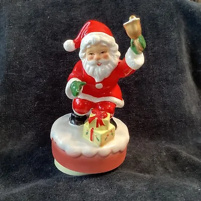 Vintage Christmas Santa With Bell & Gifts Revolving Music Box Jingle Bells Japan • $35