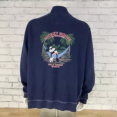 Tommy Bahama Sweater Men's XXL 1/4 Zip Pullover Walt Disney Mickey Mouse Blue • $49.99
