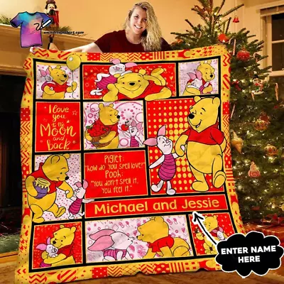 Personalized Winnie The Pooh I Love You To The Moon And Back Quilt All Sizes • $59.98