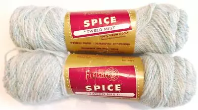 2-Fleisher's~Tweed Mist~(Mint Spice)100% Virgin Wool~Mint Spice~Mothproofed~#4 • $5.99