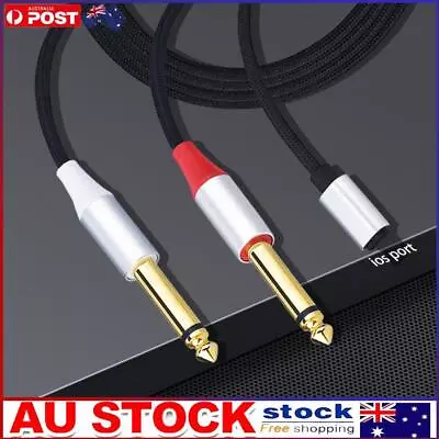 Male To Dual 6.35mm Audio Cable 1/4in Adapter Cable Y Splitter(For Lightning 2M) • $14.59