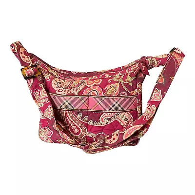 Vera BradleyCrossbody Purse Shoulder Bag Picadilly Plum Paisley Pattern • $10.99