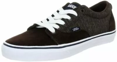 Vans Vulcanised Skate Trainer Shoes Herringbone Brown/Navy KRESS Size: 7 • £49.99