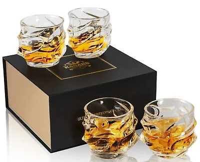 KANARS Whiskey Glasses Set Of 4 Cocktail Tumbler 11 Oz Crystal Whisky Glass • $33.11