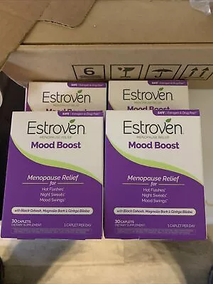 Lot Of 4 Estroven Menopause Relief + Mood Boost  30 Capsules Each Exp:04/24+ • $38