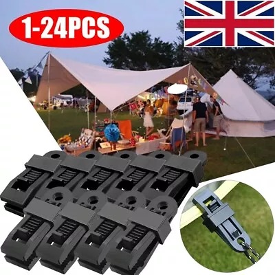 1-24x Adjustable Heavy Duty Lock Grip For Tarp & Shade Cloth Tarp Tent Clips • £4.49